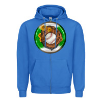True Royal baseball with sunflower round earrings Zipper Hoodie - BundleAndBundleShop