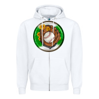 White baseball with sunflower round earrings Zipper Hoodie - BundleAndBundleShop
