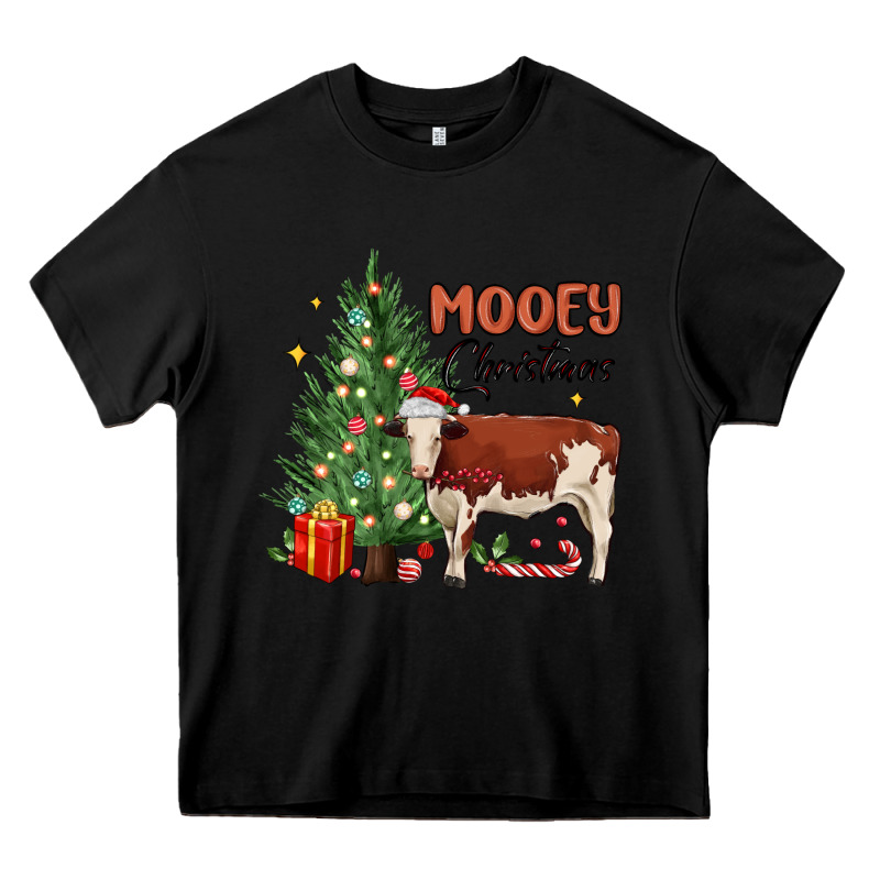 Mooey Christmas Heavy Core Tee by MaliasSmallBusiness | Teevron