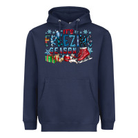 Navy It's Freezing Season Heavyweight Hoodie - CowhideDigitalArt