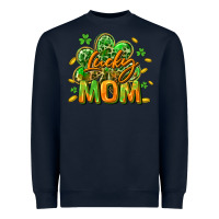 Navy Lucky Mom  St. Patrick's Day Heavyweight Sweatshirt - CowGirlArtShop