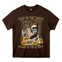 Chocolate Brown dead inside boujee outside Heavy Core Tee - MaliasSmallBusiness