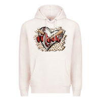 Pale Pink baseball mom Premium Hoodie - FaDigitalArtStudio