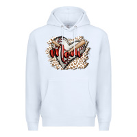 White baseball mom Premium Hoodie - FaDigitalArtStudio