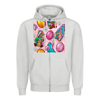 Dove Grey Easter Gnomies Seamless Pattern Zipper Hoodie - BundleAndBundleShop