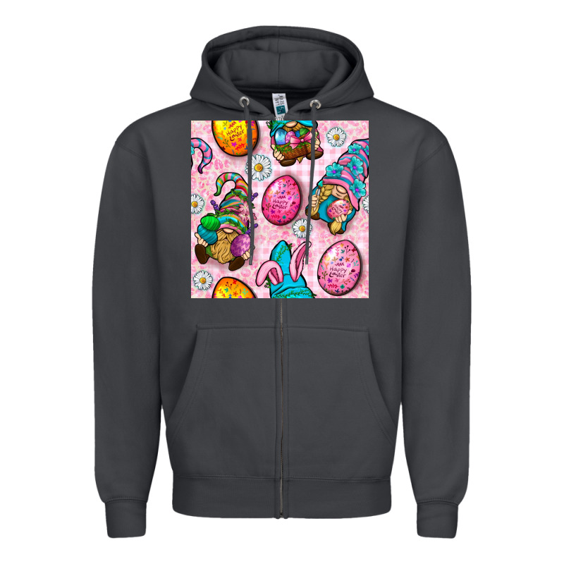 Easter Gnomies Seamless Pattern Zipper Hoodie by BundleAndBundleShop | Teevron
