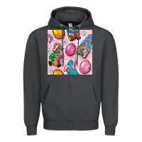 Smoke Easter Gnomies Seamless Pattern Zipper Hoodie - BundleAndBundleShop