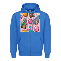 True Royal Easter Gnomies Seamless Pattern Zipper Hoodie - BundleAndBundleShop