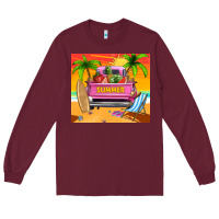 Burgundy summer truck Long Sleeve Tee - TumblerDesignByShophia