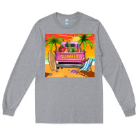 Heather Grey summer truck Long Sleeve Tee - TumblerDesignByShophia