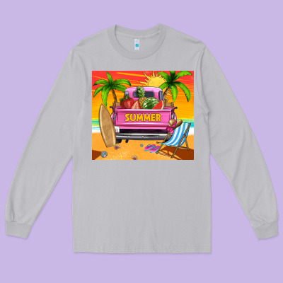 Summer Truck Long Sleeve Tee Designed By Tumblerdesignbyshophia