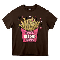 Chocolate Brown fries before guys Heavy Core Tee - MaliasSmallBusiness