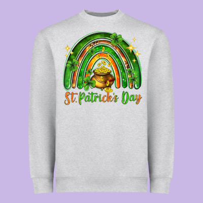 St. Patrick's Day Rainbow Heavyweight Sweatshirt Designed By Howdyjamesfarm