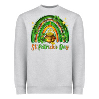 Heather Grey St. Patrick's Day rainbow Heavyweight Sweatshirt - HowdyJamesFarm