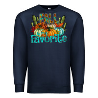 Navy fall pumpkin art Premium Sweatshirt - CowhideDigitalArt