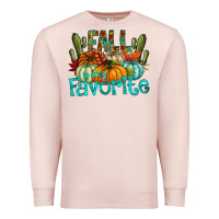 Pale Pink fall pumpkin art Premium Sweatshirt - CowhideDigitalArt