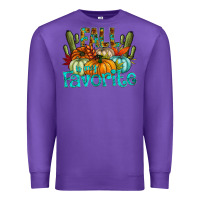 Purple fall pumpkin art Premium Sweatshirt - CowhideDigitalArt