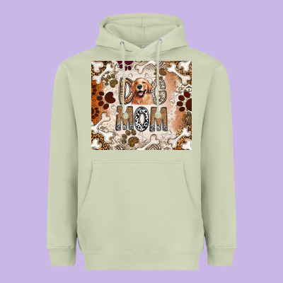 Dog Mom Heavyweight Hoodie Designed By Cowhidedigitalart