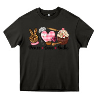 Asphalt peace love bake Heavy Core Tee - NancyCooperArtShop
