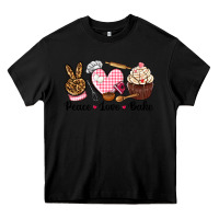 Black peace love bake Heavy Core Tee - NancyCooperArtShop