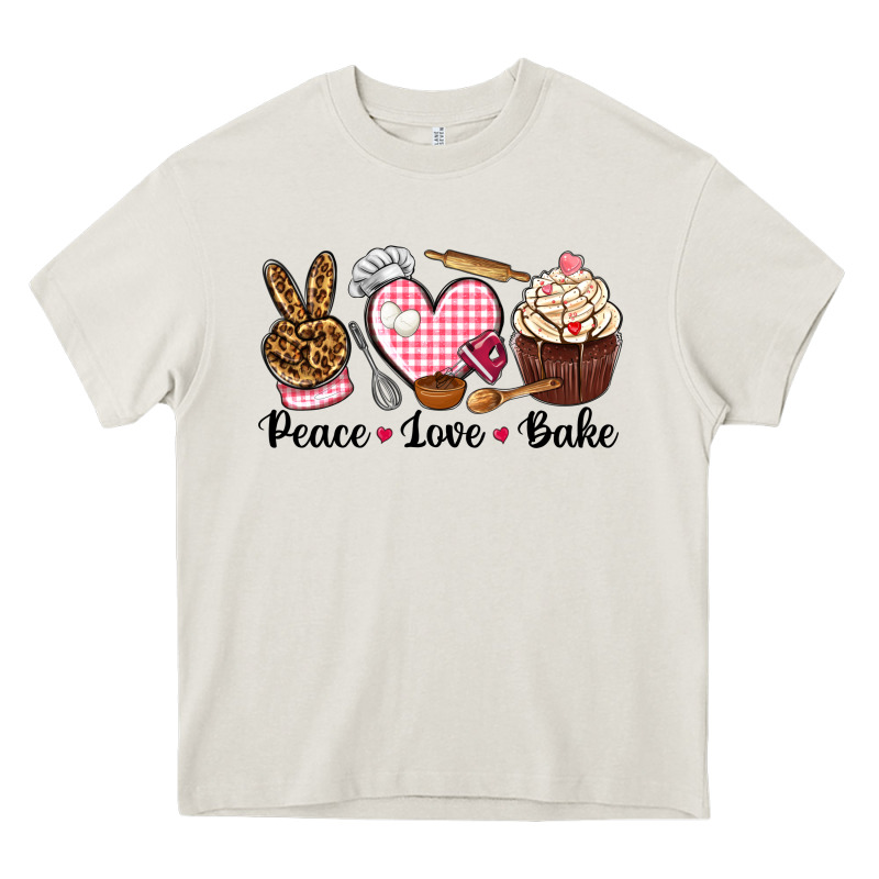 Peace Love Bake Heavy Core Tee by NancyCooperArtShop | Teevron