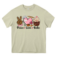 Mossy peace love bake Heavy Core Tee - NancyCooperArtShop