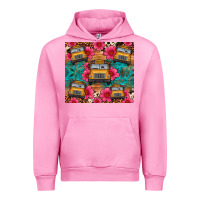 Fuchsia Pink school bus leopard cowhide Urban Hoodie - Artiststas
