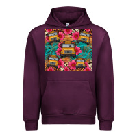 Mauve Wine school bus leopard cowhide Urban Hoodie - Artiststas