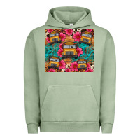 Pigment Oil Green school bus leopard cowhide Urban Hoodie - Artiststas