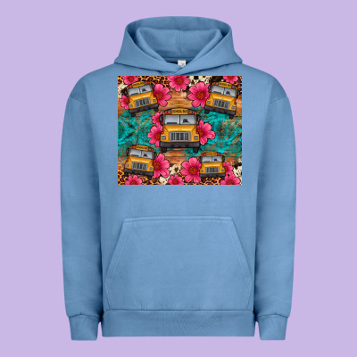 School Bus Leopard Cowhide Urban Hoodie Designed By Artiststas