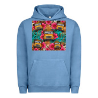 Pigment Pebble Blue school bus leopard cowhide Urban Hoodie - Artiststas