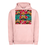 Pigment Salmon school bus leopard cowhide Urban Hoodie - Artiststas