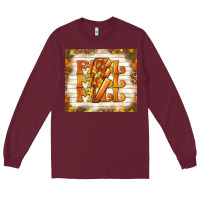 Burgundy fall with lightning bolt Long Sleeve Tee - TumblerDesignByShophia