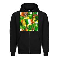 Black Ireland flag with St. Patrick's Day  digital paper Zipper Hoodie - BundleAndBundleShop