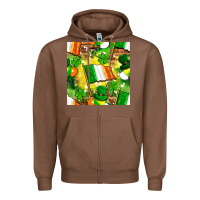 Chestnut Ireland flag with St. Patrick's Day  digital paper Zipper Hoodie - BundleAndBundleShop