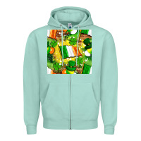 Seafoam Ireland flag with St. Patrick's Day  digital paper Zipper Hoodie - BundleAndBundleShop