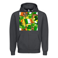 Smoke Ireland flag with St. Patrick's Day  digital paper Zipper Hoodie - BundleAndBundleShop