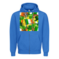 True Royal Ireland flag with St. Patrick's Day  digital paper Zipper Hoodie - BundleAndBundleShop