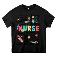 Black nurse word Heavy Core Tee - JahusDesignShop