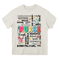 Cream nurse word Heavy Core Tee - JahusDesignShop