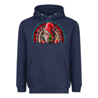 Navy Christmas Gnome Heavyweight Hoodie - CowhideDigitalArt