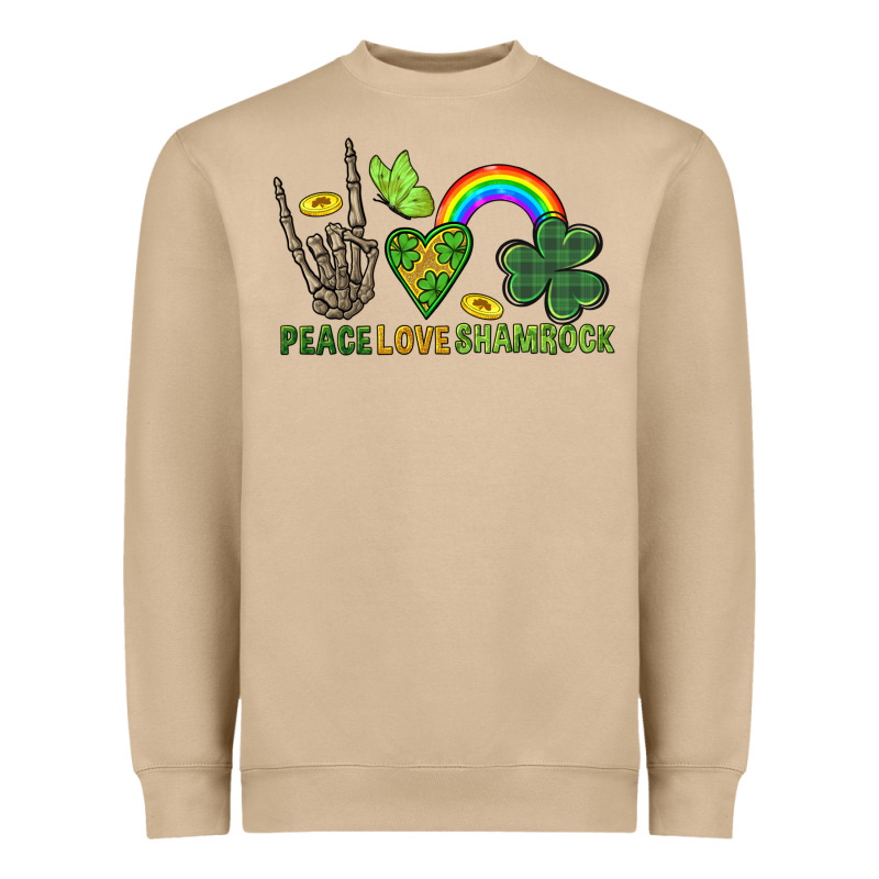 Peace Love Shamrock  St. Patrick's Day Heavyweight Sweatshirt by CowGirlArtShop | Teevron