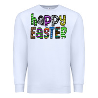 White Happy Easter Premium Sweatshirt - CowhideDigitalArt