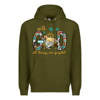 Army Green with god all things are possible with baby jesus bbs Premium Hoodie - BundleAndBundleShop