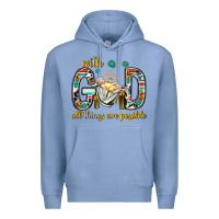 Colony Blue with god all things are possible with baby jesus bbs Premium Hoodie - BundleAndBundleShop
