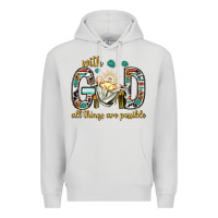Dove Grey with god all things are possible with baby jesus bbs Premium Hoodie - BundleAndBundleShop