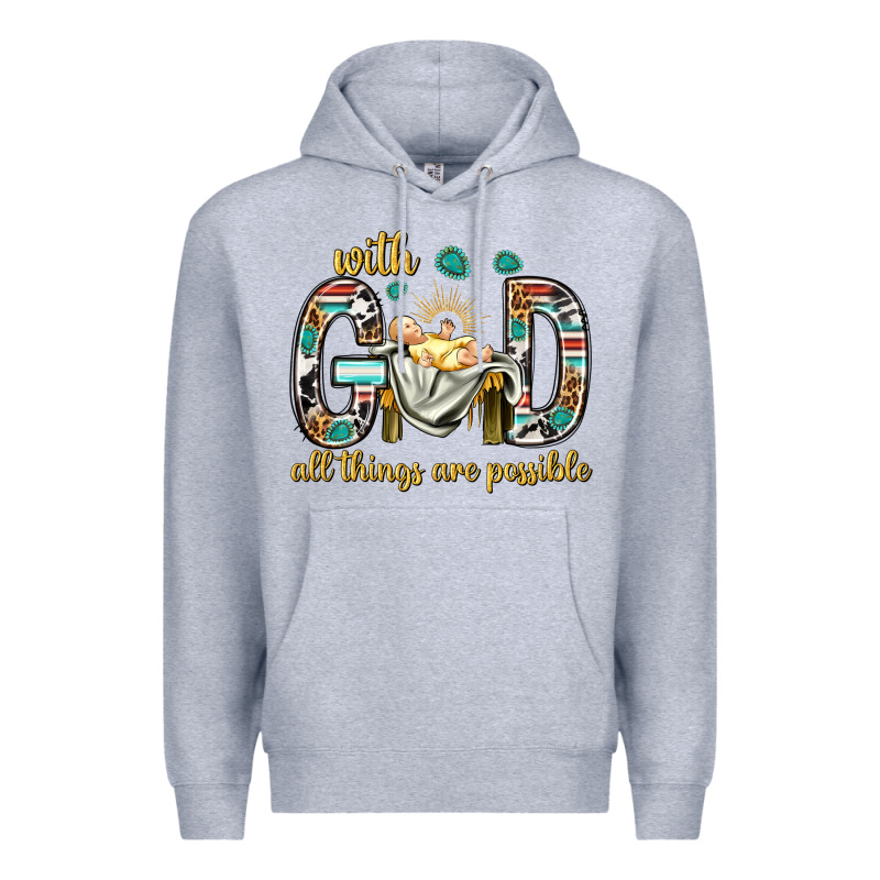 With God All Things Are Possible With Baby Jesus Bbs Premium Hoodie by BundleAndBundleShop | Teevron