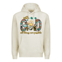 Oatmeal Heather with god all things are possible with baby jesus bbs Premium Hoodie - BundleAndBundleShop