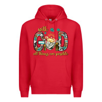 Red with god all things are possible with baby jesus bbs Premium Hoodie - BundleAndBundleShop
