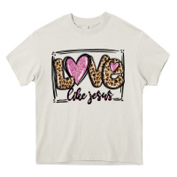 Cream love like jesus Heavy Core Tee - MaliasSmallBusiness